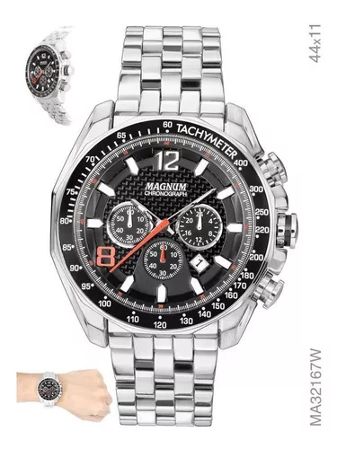 Relógio Magnum Masculino Chronograph Pulseira De Aço