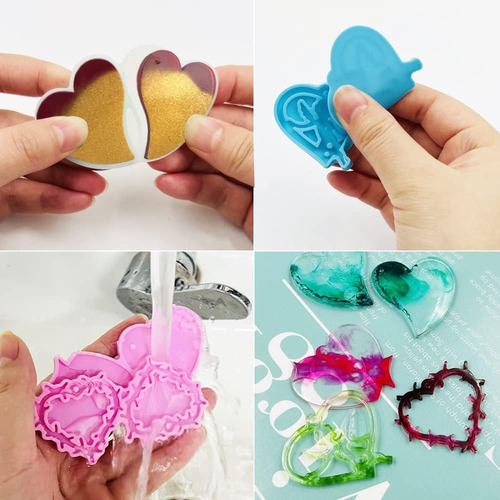 Kit Moldes De Resina Para Aretes Bisutería Colgantes Joyería