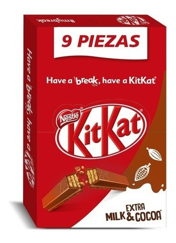 Kit Kat Nestle 9 Piezas 41.5 G C/u Chocolate Fiestas Dulces