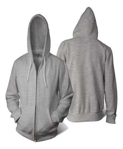 Campera Gris Melange Abrigada - Incluye Sublimado A Elección