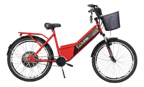 Bicicleta Elétrica 48v 13ah Confort Vermelho Com Cestinha