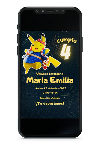 Invitación Digital Pikachu