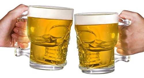 Paquete De 6 Tazas De De Cristal De Calavera De 17 Oz Con As