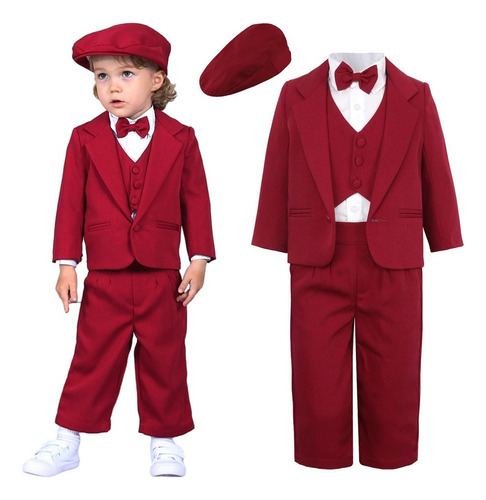 Traje Niño Bebé Bautizo Boda Cumpleaños Formal Ropa 5 Pi [u]