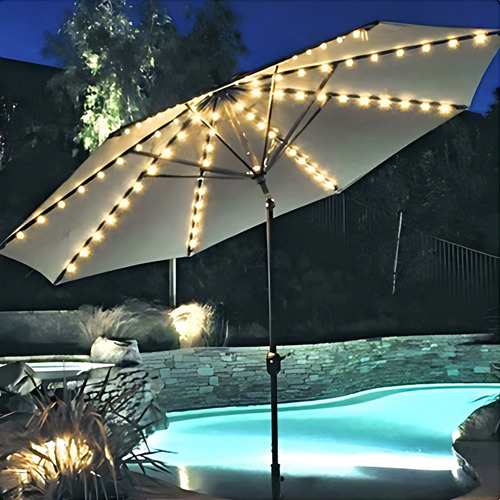 B Led Outdoor Tent Light Beach Sun Shading Solar Clip Umbrel