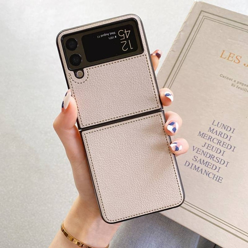 Funda De Piel De Lujo De Color Morado Para Galaxy Z Flip 5 4 3 6 Z Flod 2 3 4 5 6 Find N2 N3 X Flip Xiaomi Mixflip Mix Flip
