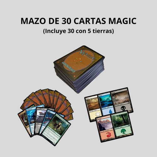 Mazos De Magic Originales Sin Repetir! 30 Con 5 Tierras