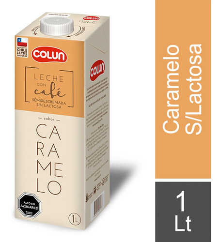 Leche Con Café Sabor Caramelo - 1 Litro - Colun