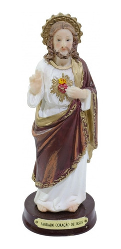 Sagrado Coração De Jesus Enfeite De Resina 14 Cm