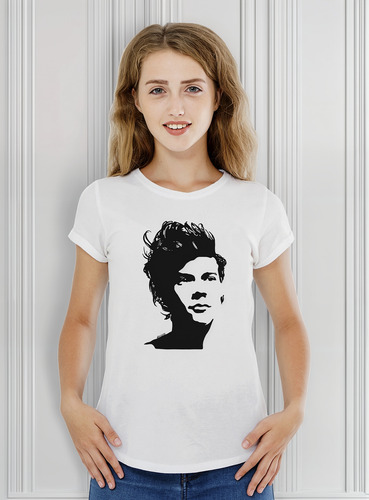 Polera Mujer Harry Styles Face Stencil B Pop Abominatron