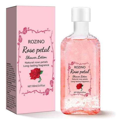 Gel De Baño Con Pétalos De Rosa, Fragancia Duradera Y Flores