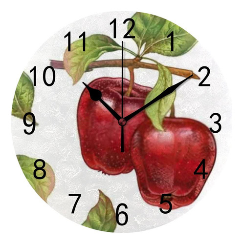 Zhongji Reloj De Pared De Pvc Dibujado A Mano Manzanas Roja