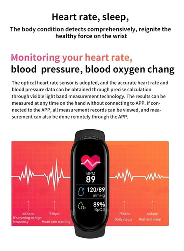 Imagen 9 de 10 de Reloj Inteligente Tipo Banda M3 Smartwatch Pulsera Fitness
