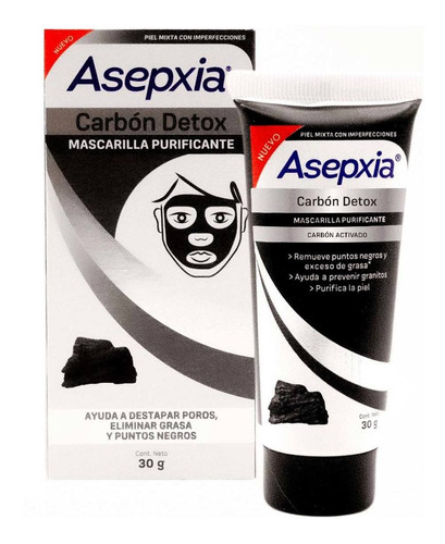 Mascarilla Facial Peel Off Asepxia Carbón Detox 30g