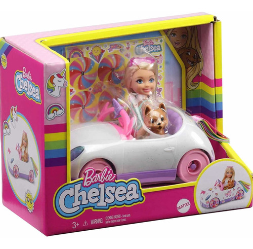 Barbie Chelsea Auto Con Diseño De Unicornio