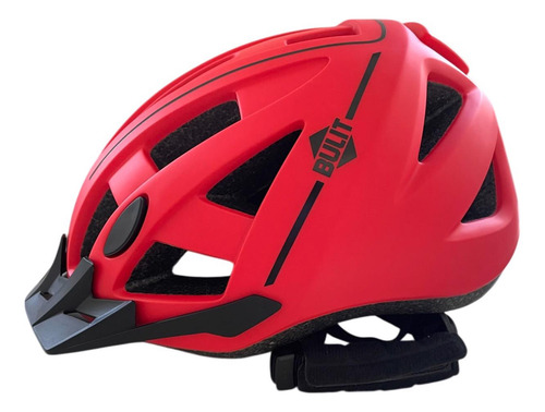 Casco Bicicleta Bulit Ultra Liviano Con Luz Led - Rojo L
