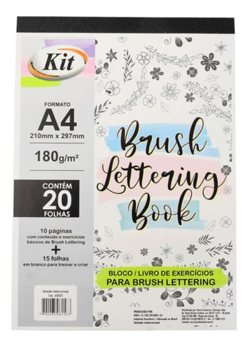 Livro Bloco Lettering A4 180g 25folhas - Kit