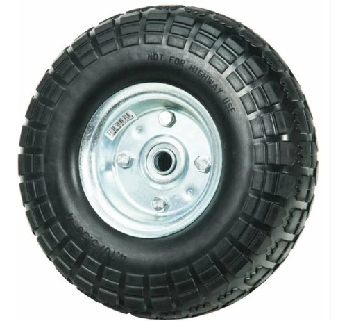 Rueda Neumática 4 Telas 260x80mm Eje 19mm Llanta Metalica