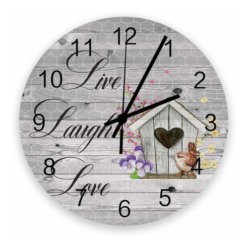 Reloj De Pared Redondo De Madera De 12 Live Laugh Love ...