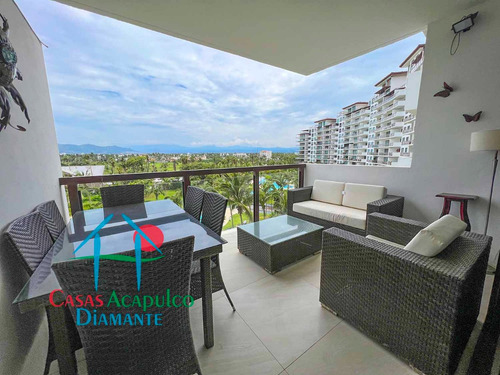 Cad La Isla Emerald H6. Departamento En Condominio De Playa Con Terraza Y Vista A Las Albercas