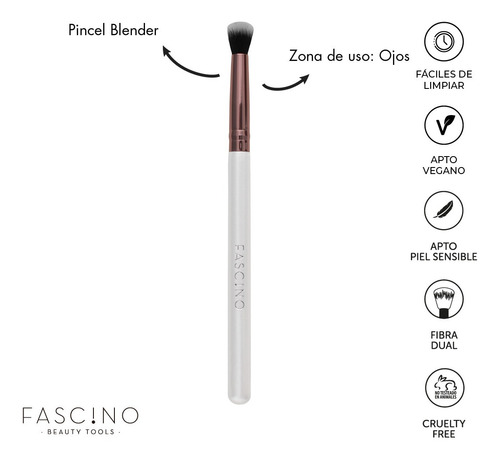 Imagen 9 de 12 de Set 12 Brochas Y Pinceles De Maquillaje Crueltyfree Fascino