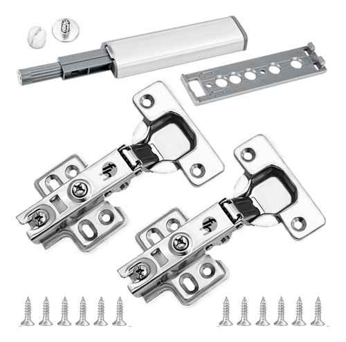 1 Par Bisagra Bidimensional Push Open Con Broche Magnético