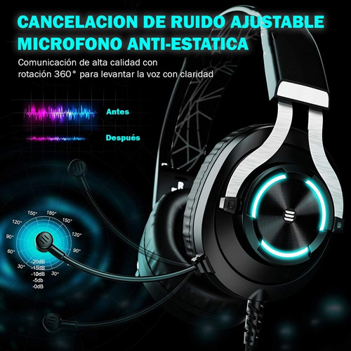 Auriculares Gamer Eksa E3000 Rgb Multiplataforma Pc Ps4 Xbox