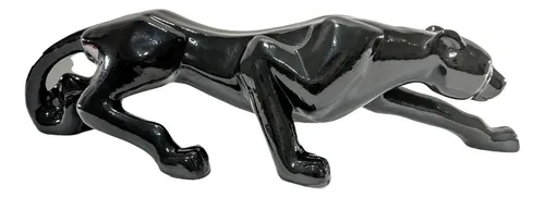Estatua de escultura de pantera negra para decoración del hogar, color leopardo, negro