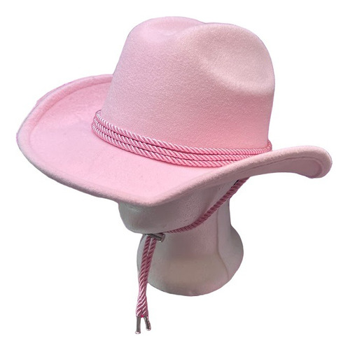 Sombrero Tipo Vaquero Rosado En Fieltro Disfraz Rbd/barbi