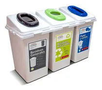 Comprar Estacion De Reciclado Colombraro 3 Cestos Adosables 60 Lts
