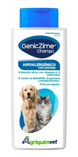 Geniczime Champú 400ml Shampoo Hipoalergénico Perros Y Gatos