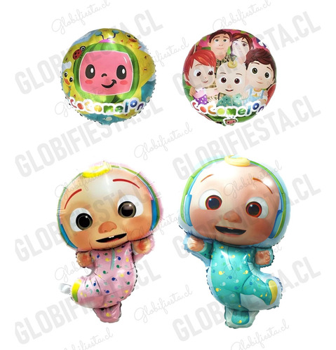 Pack Full Cumpleaños Globos Cocomelon Bebe Cotillon X10