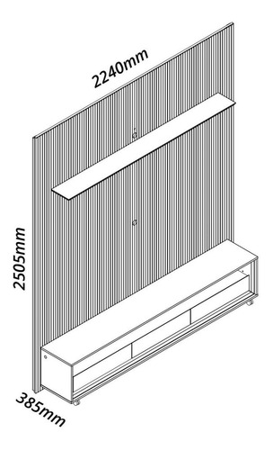 Rack Com Painel Para Tv Até 75 Polegadas Com Led Com Jhwt