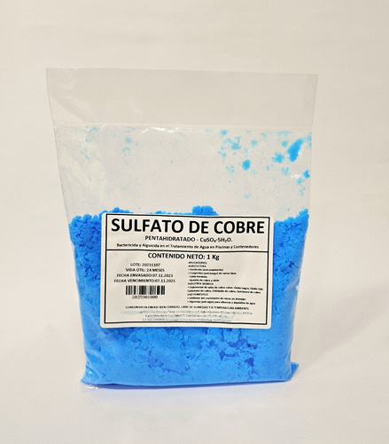 Sulfato De Cobre - Alguicida Para Piscinas - 1 Kg