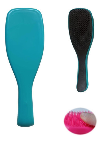 Escova Raquete Cerdas De Silicone Ideal Para Mega Hair Azul