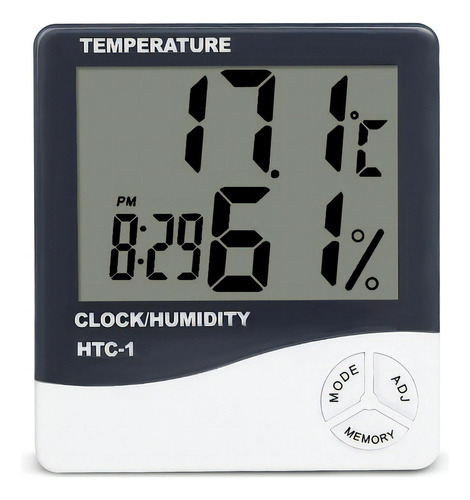 Higrometro Digital Termometro Humedad Reloj Alarma Alta Precision Temperatura Externa