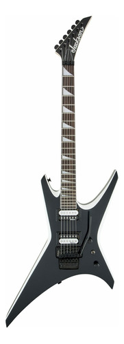 Guitarra elétrica Jackson JS Series JS32 warrior de  choupo gloss black with white bevels brilhante com diapasão de amaranto