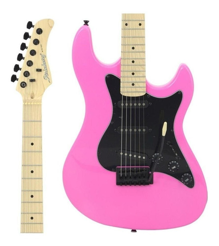 Guitarra Eletrica Strinberg  Sts100 Pk Rosa Strato Tilia