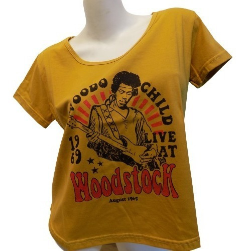 Remeras Jimi Hendrix Woodstock Corte Mujer Vs. Modelos Rock