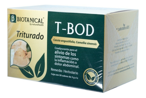 Té T-bod Triturado Mezcla De Té Verde Y Hoja Sen 30 Sobres 