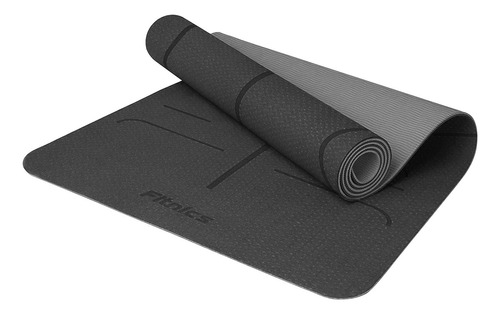 Mat Yoga Colchoneta Eco 8mm Doble Color Guías +bolso +correa Color Negro