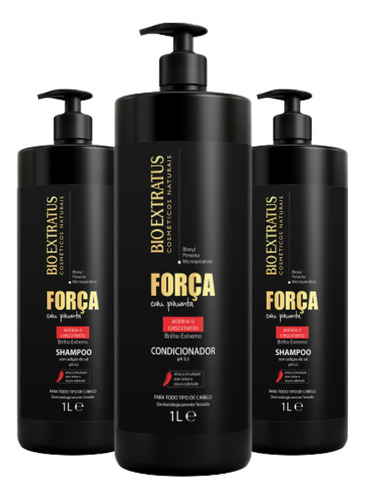 Kit 2 Shampoo 1 Condicionador Força Com Pimenta 1 Liro K7959