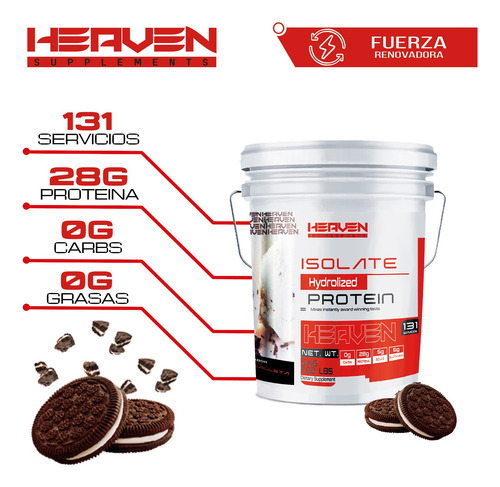 Proteína Hidrolizada 5kg Heaven Varios Sabores Galleta
