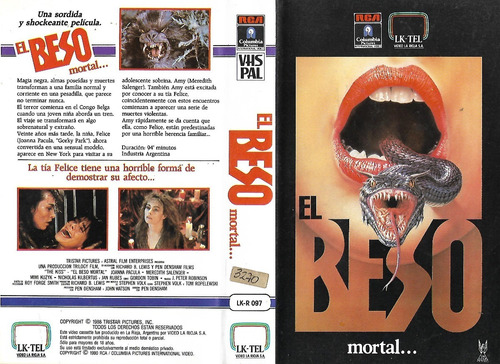 El Beso Mortal Vhs The Kiss Joanna Pacula Terror 1988