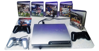 Playstation 3 Slim Ps3 + 3 Controles + 6 Juegos Fisicos