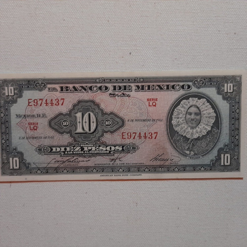 Billete Tehuana 10 Pesos 1961