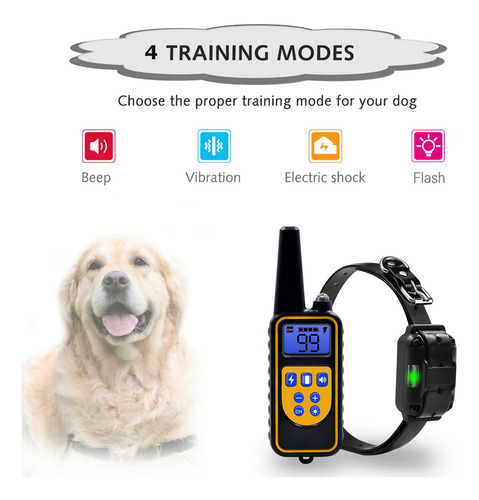 Collar De Entrenamiento Remoto Para Perros, Control De Ladri