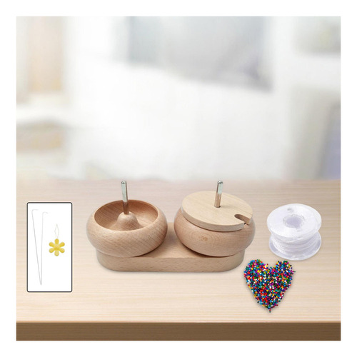 Xyz Cuenco Doble De Madera Para Cuentas Spiner, Cargador De