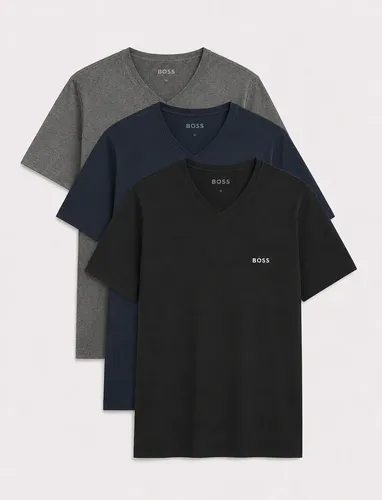Kit Camisetas Hugo Boss Gola V Cinzaazul Marinhopreto 3un