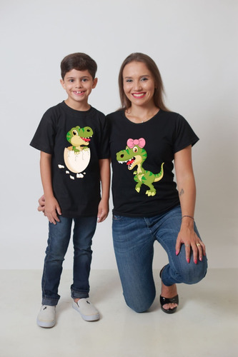 Kit Camisetas Tal Mãe Tal Filha Dinossauro